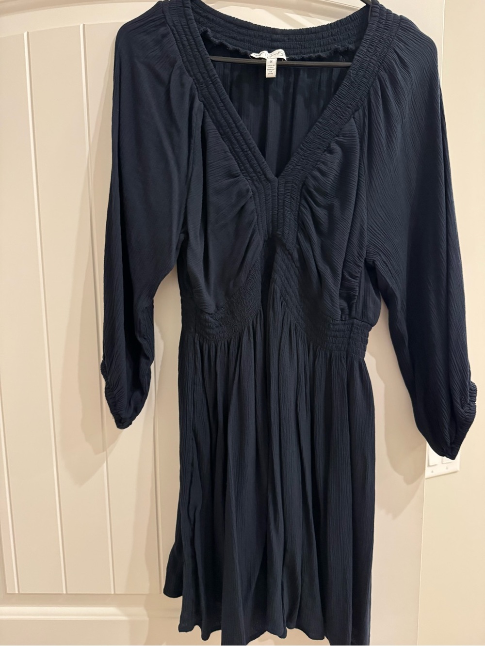 Jessica Simpson Navy V-Neck 3/4 Sleeve  Dress